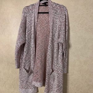 Maroon/White Lane Bryant Cardigan